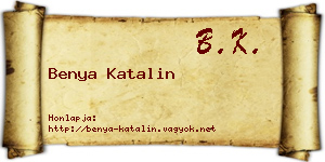 Benya Katalin névjegykártya