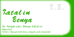 katalin benya business card